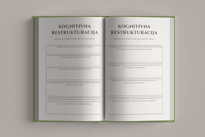 Uvodna strana dnevnika anksioznosti – kognitivne vežbe za korisnike dnevnika