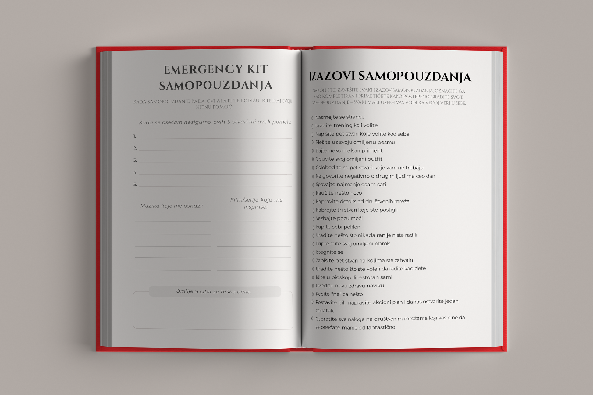 Strana sa izazovima za korisnike dnevnika – Dnevnik Samopouzdanja