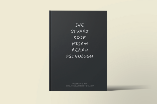 Psihološki dnevnik za introspekciju – naslovna strana dnevnika Sve Stvari Koje Nisam Rekao Psihologu sa tvrdim koricama