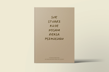 Psihološki dnevnik za introspekciju – naslovna strana dnevnika Sve Stvari Koje Nisam Rekla Psihologu sa tvrdim koricama